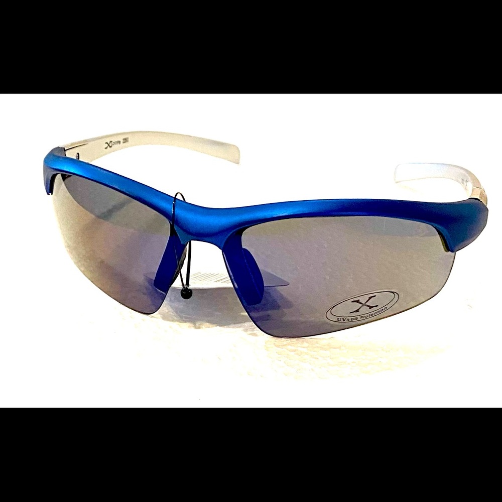 Xloop Sunglasses Blue & Silver Framed with Black Lens
